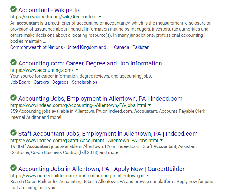 Accounting firm search results