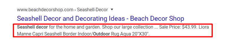 Meta description example