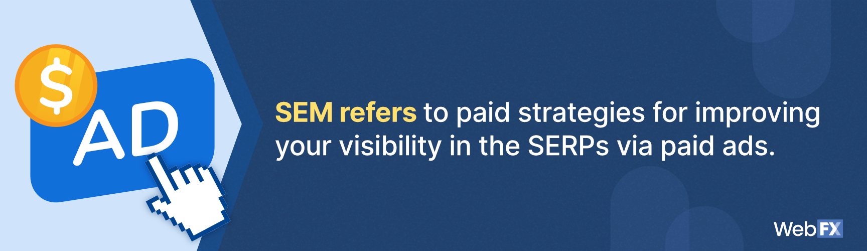 SEM refers to paid strategies graphic