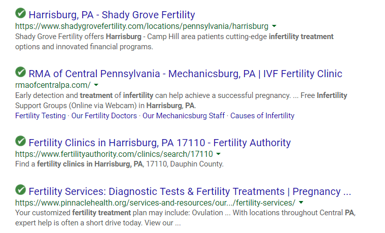 seo listing for fertility clinics