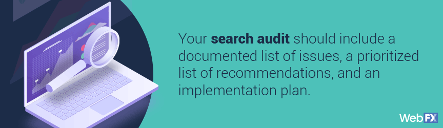 Perform a search audit