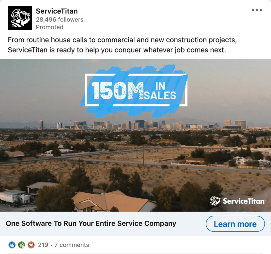 service titan linkedin ad