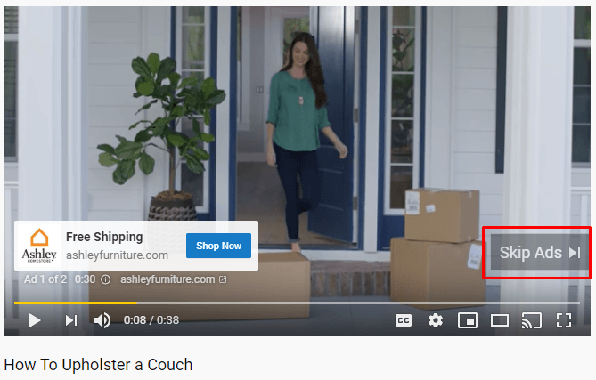 skippable ad ashley furniture