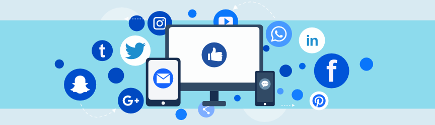 Social media icon bubbles