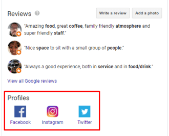 social profiles in search