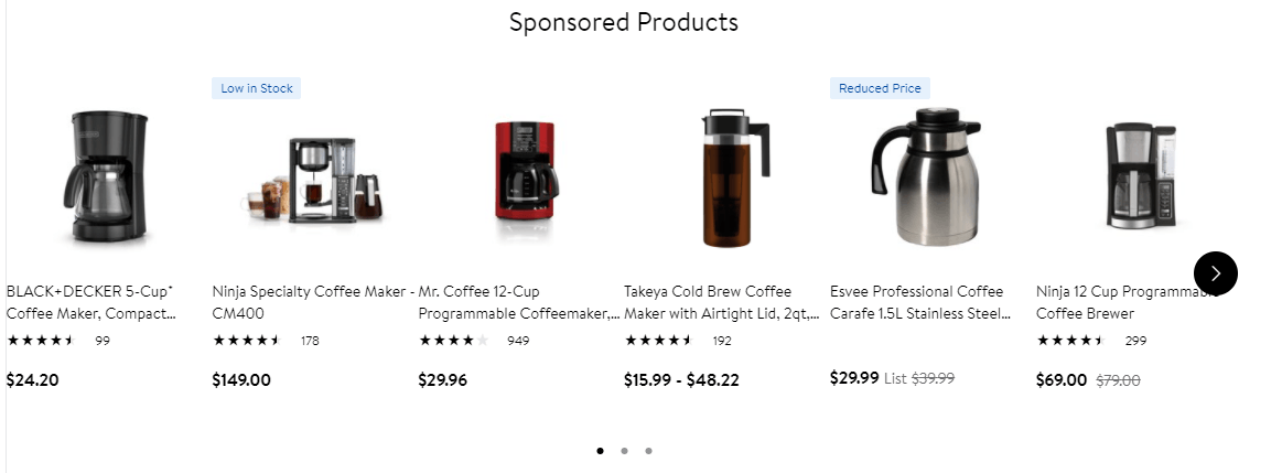 sponsored products carousel ad walmart