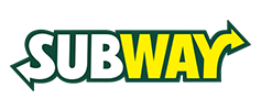 Subway restaurant logo with yellow and green lettering.