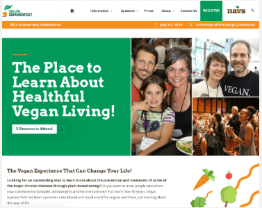 Vegetarian society summerfest website design