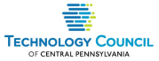 Logo of the Technology Council of Central Pennsylvania, featuring a stylized blue graphic with vertical bars of varying heights to the left of the text.