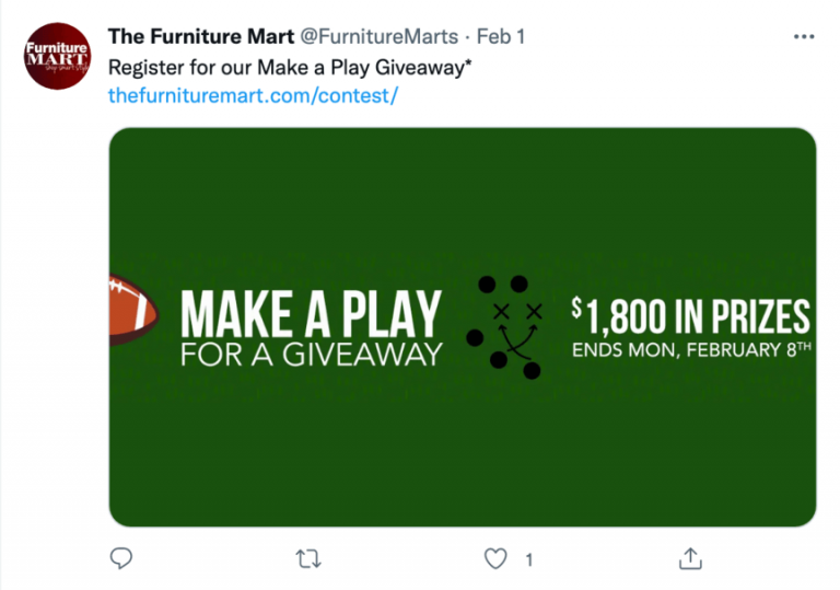 the furniture mart twitter contest 768x539 1