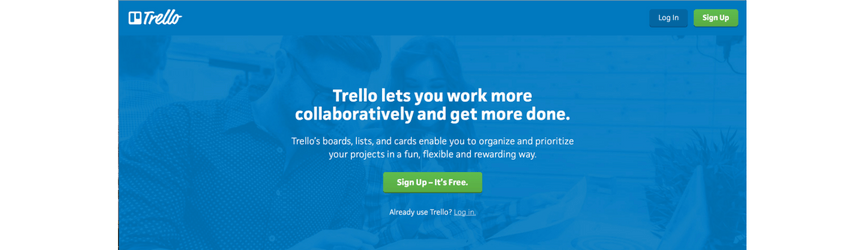 Trello project management software website screenshot