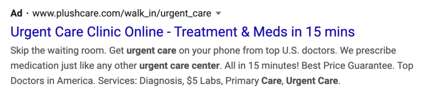 urgent care ppc