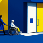 Staff pushing patient in wheelchair at urgent care