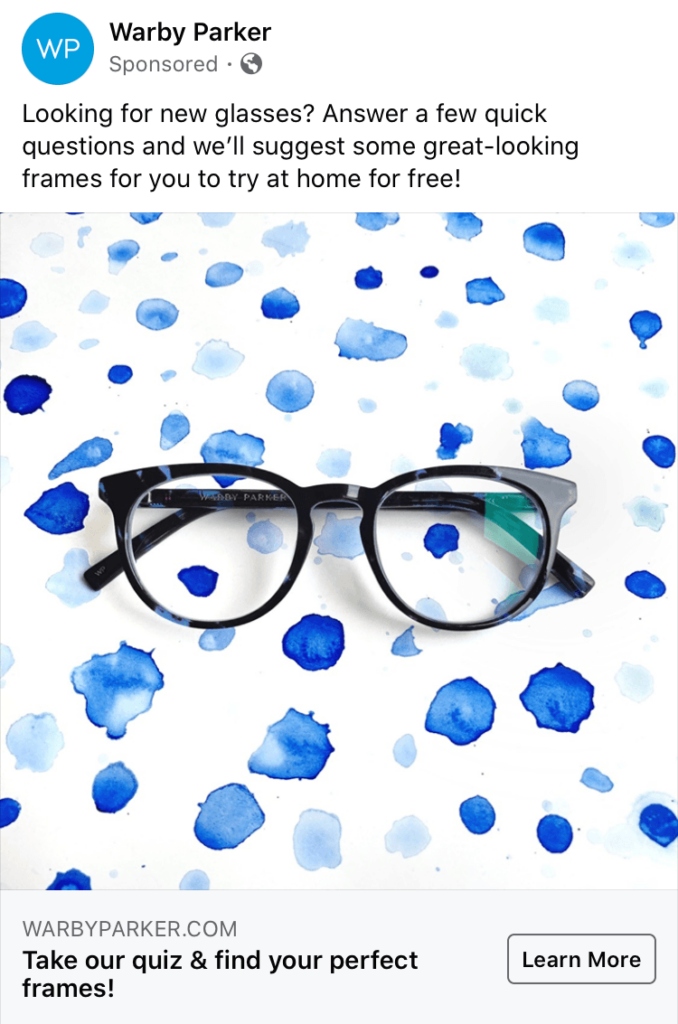 warby parker facebook ad 678x1024