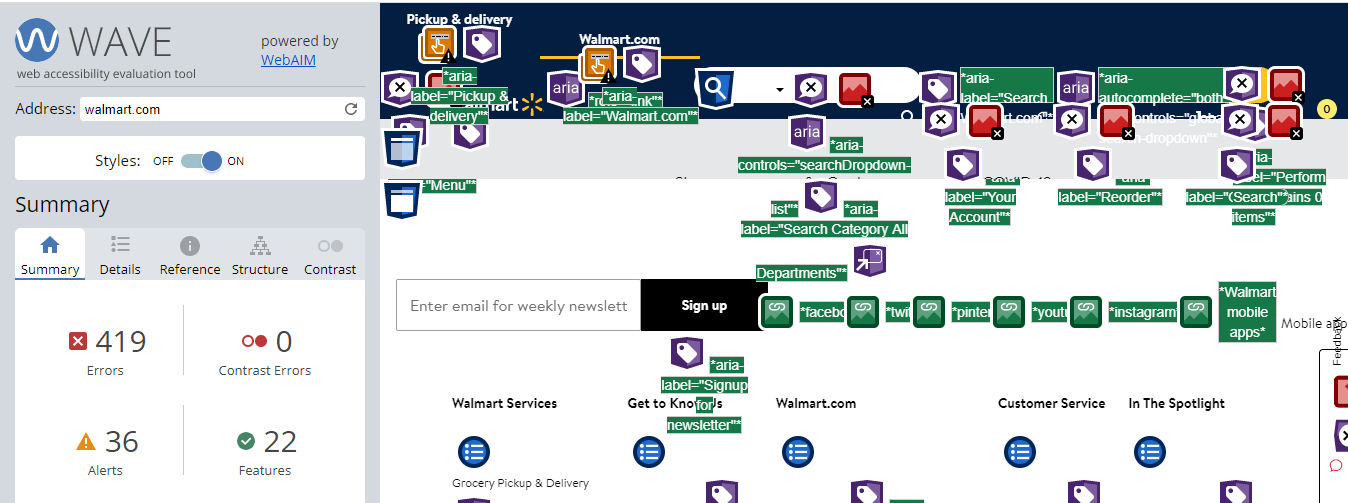 Accessible website example