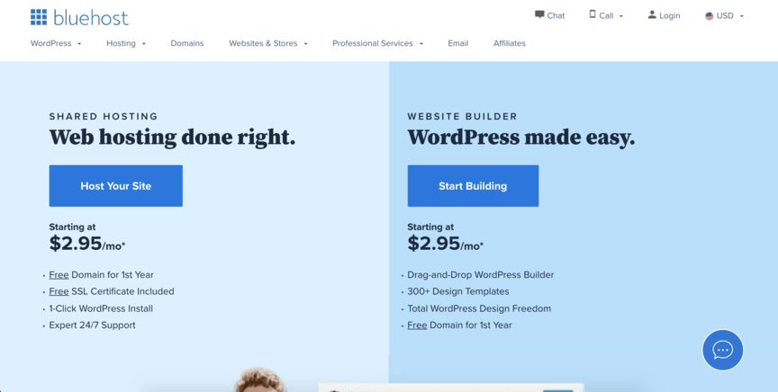 web hosting bluehost