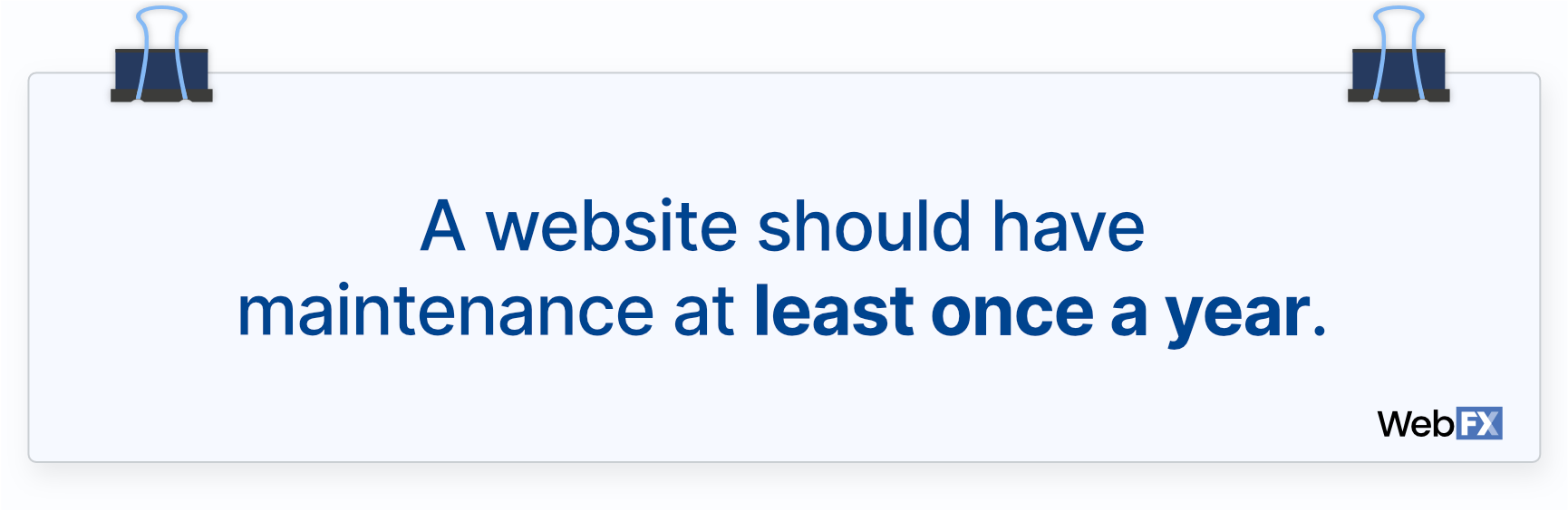 A website should have maintenance at least once a year