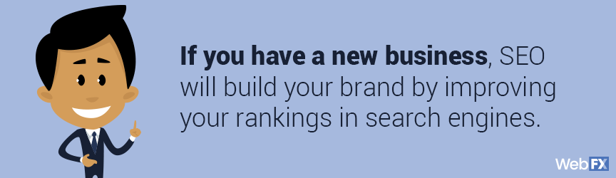 SEO will build your brand by improving your rankings in search engines if you have a new business