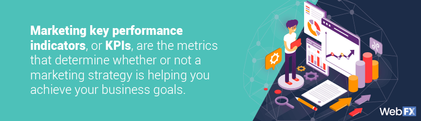 Marketing Key Performance indicators, or KPIs, are the metrics that determine whether or not a marketing strategy is helping you achieve your business goals