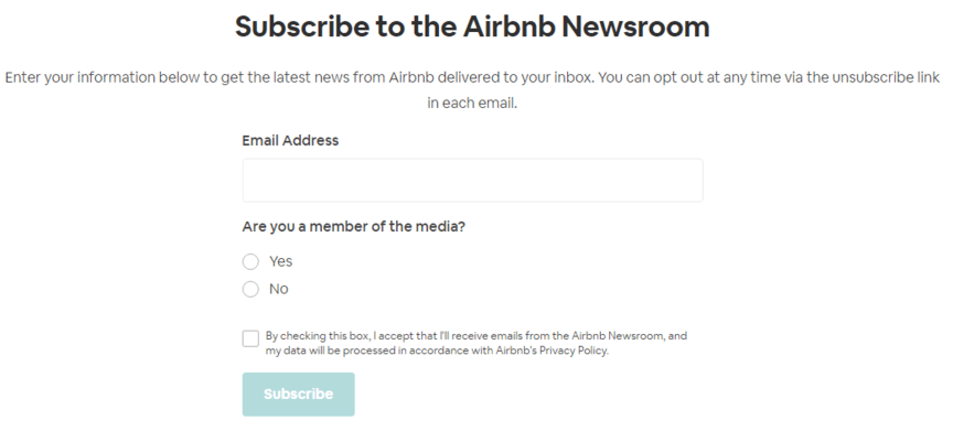 Digital marketing email newsletter signup
