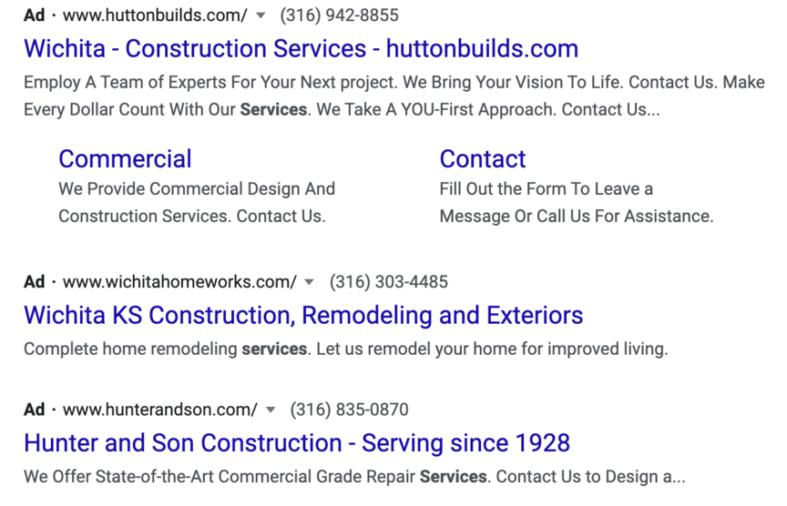 wichita construction PPC