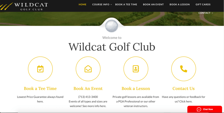 golf course desktop homepage