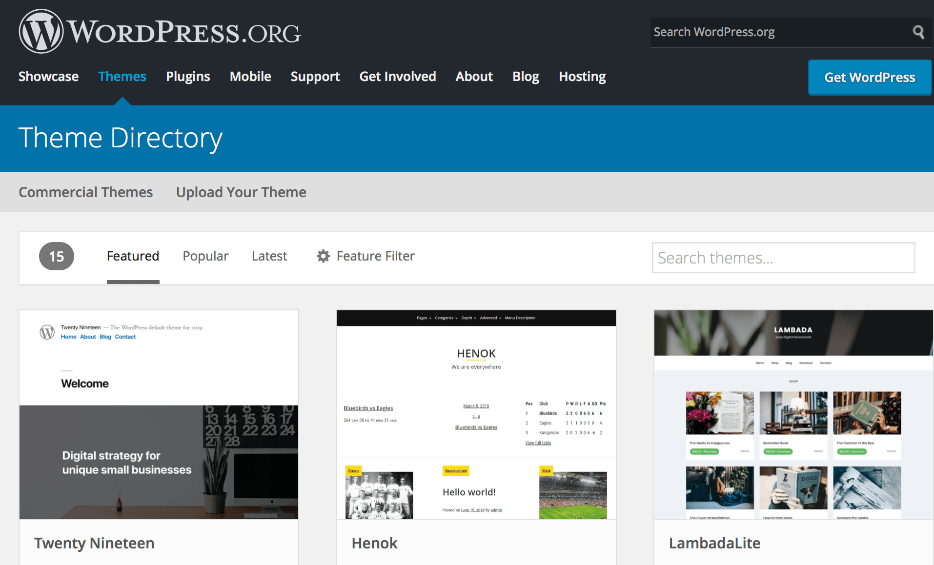 Wordpress theme directory