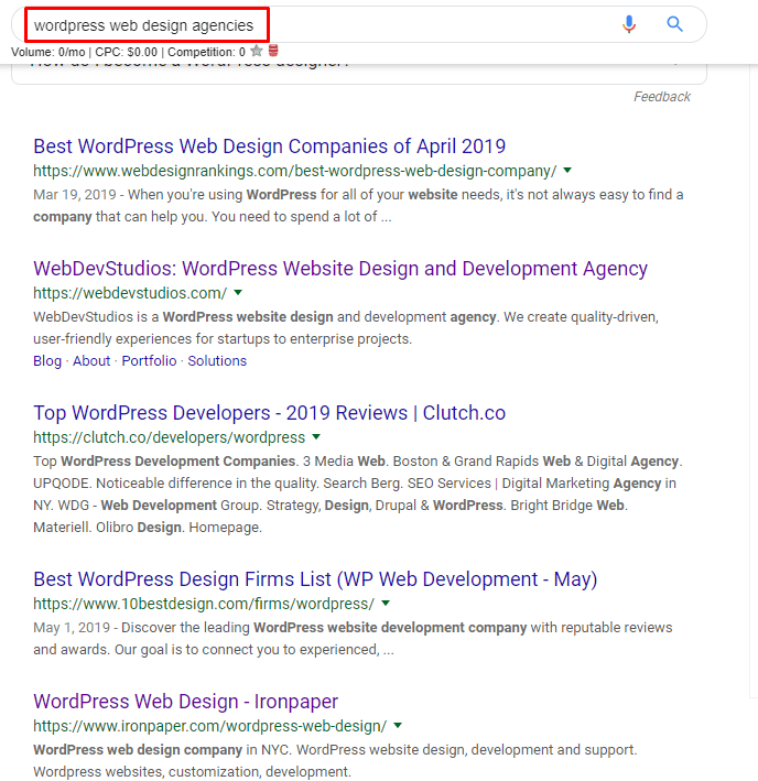 Wordpress website design companies search results