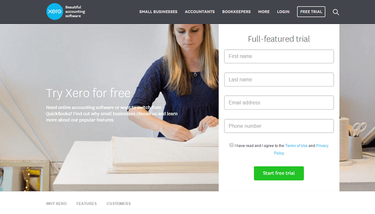 xero landing page