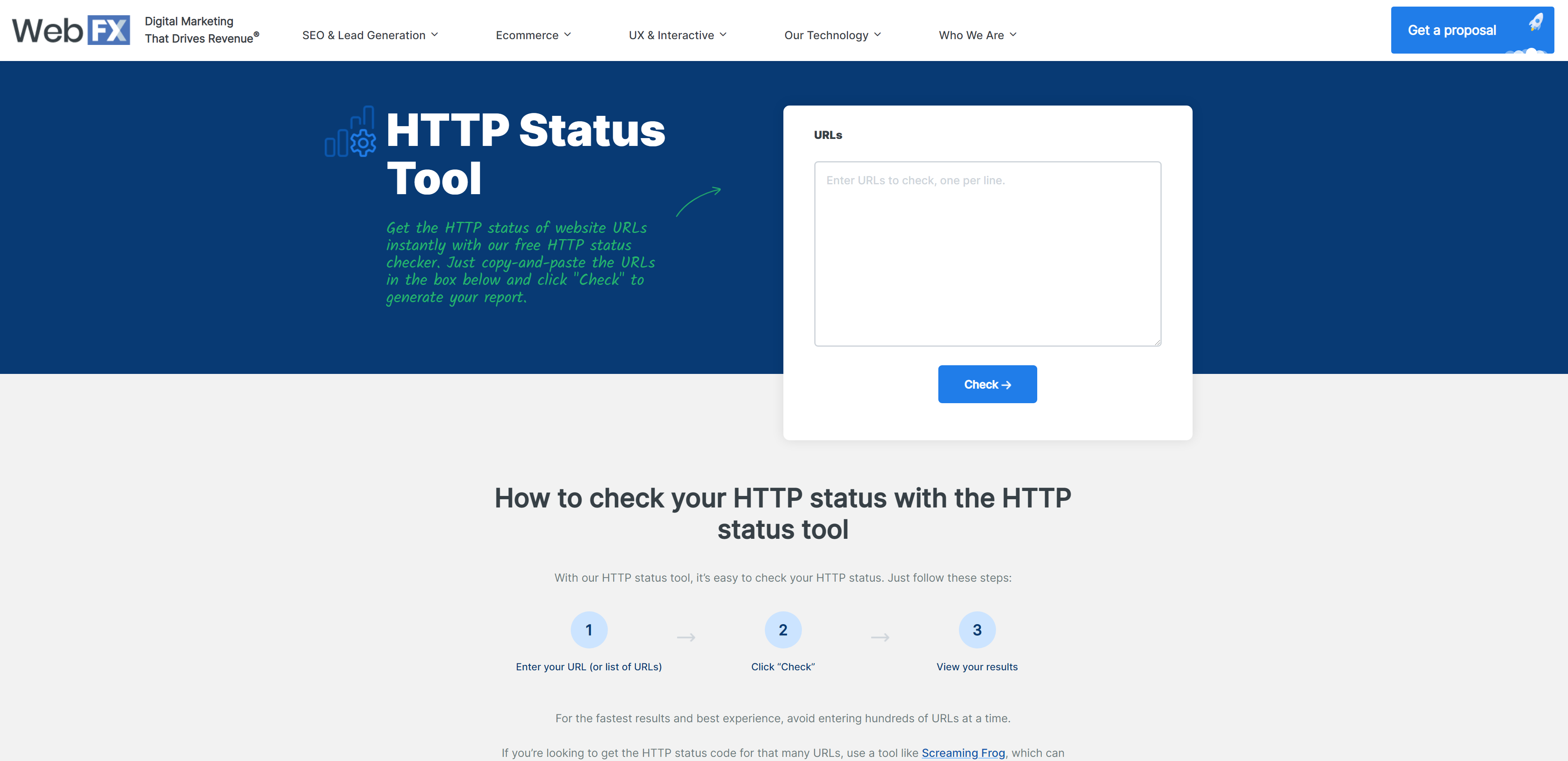 HTTP Status Checker tool