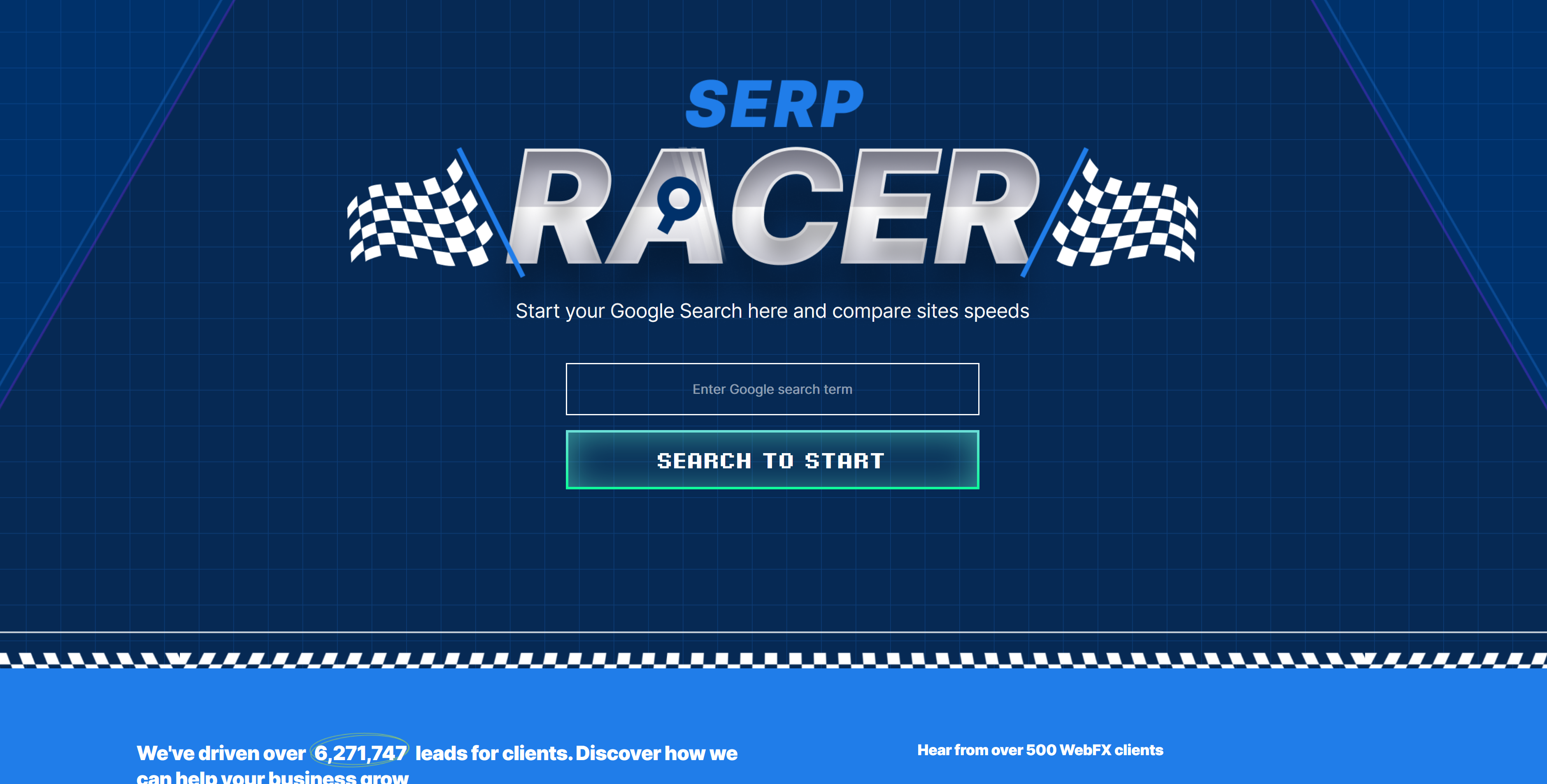 SERP Racer main screen