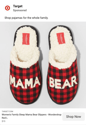 Target ad that features their Mama Bear slippers