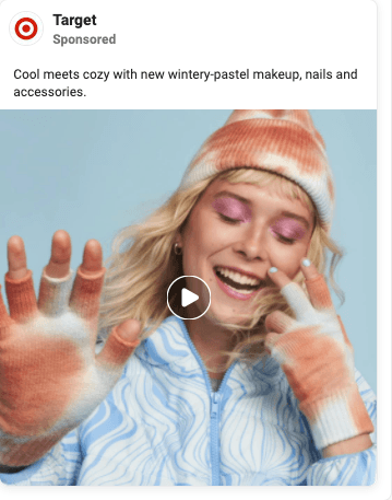 Video ad from Target featuring a girl modeling winter clothes