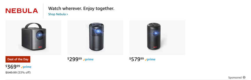 amazon nebula sponsored brand ad