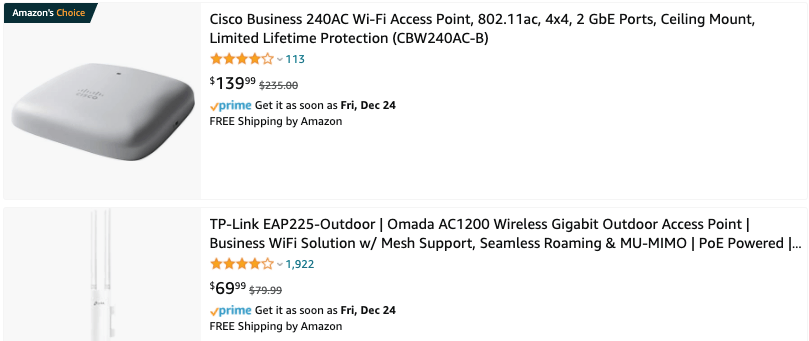 Amazon listing for a wifi router