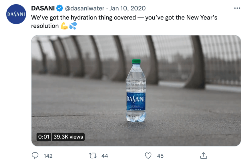 dasani twitter post