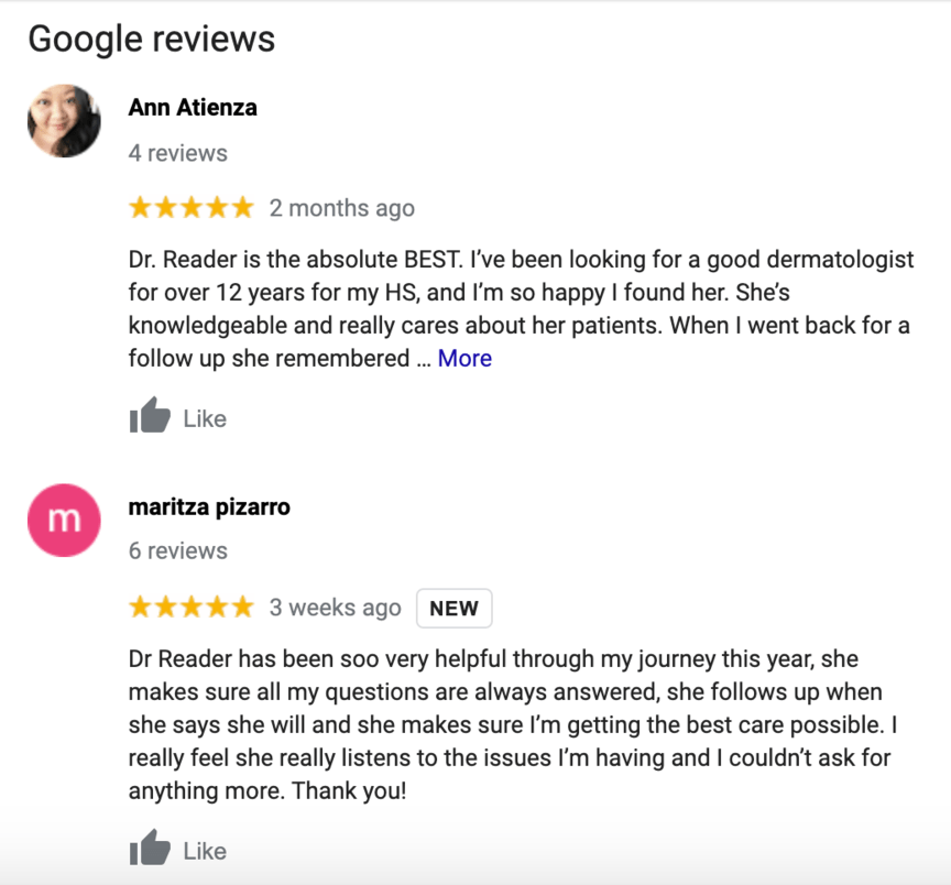 dermatologist google reviews