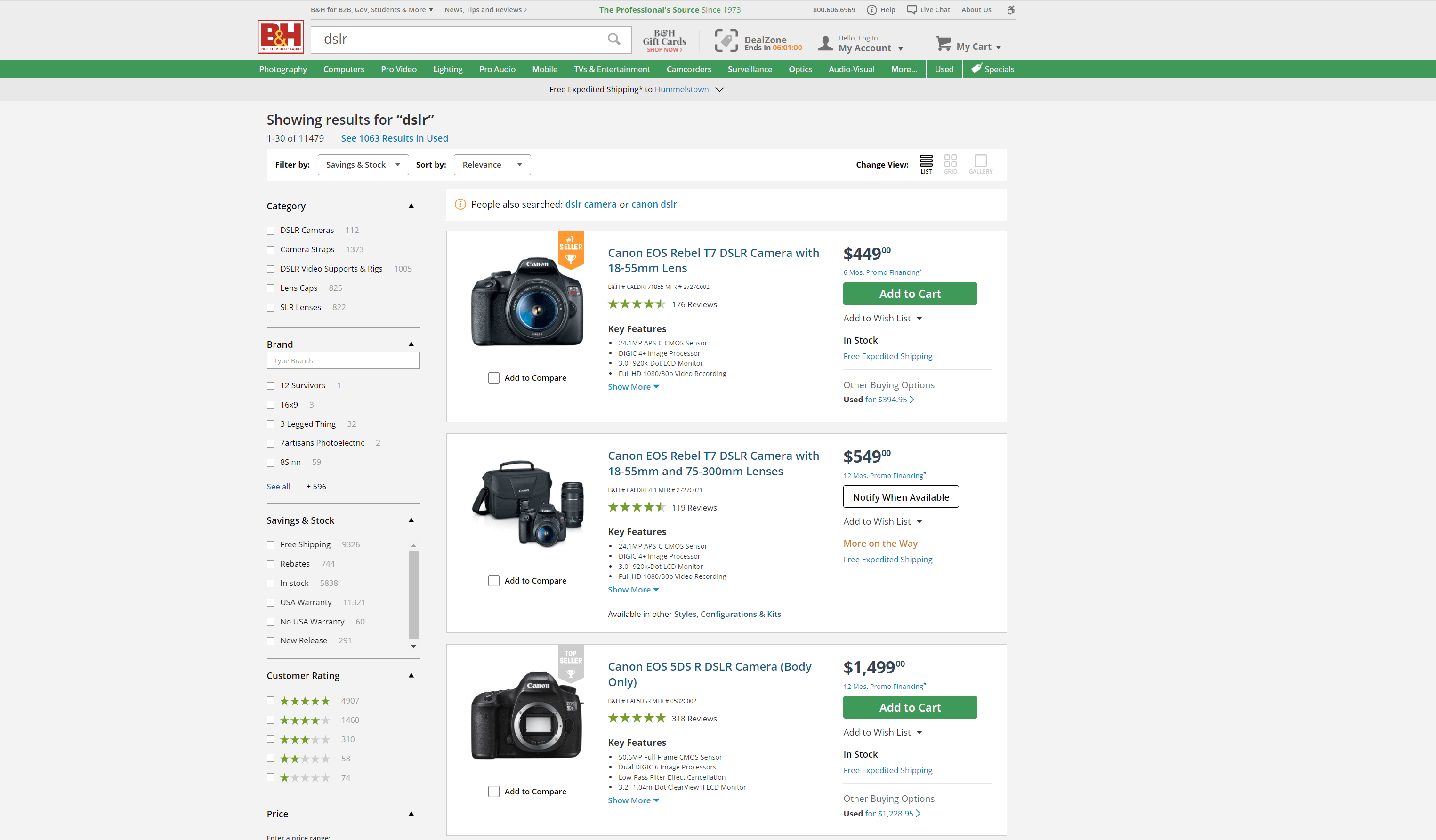 DSLR cameras on sale 