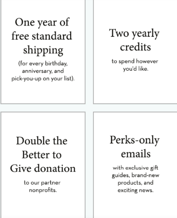 Copy within an email from Uncommon Goods