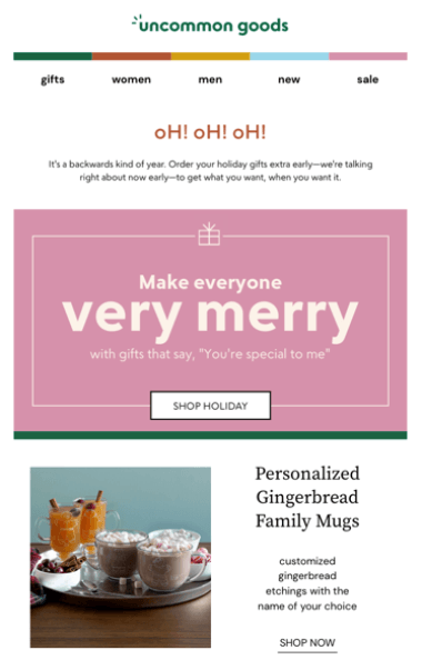 Email from uncommon goods