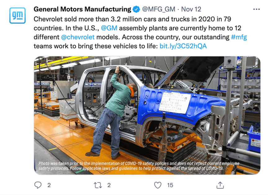 gm manufacturing twitter post