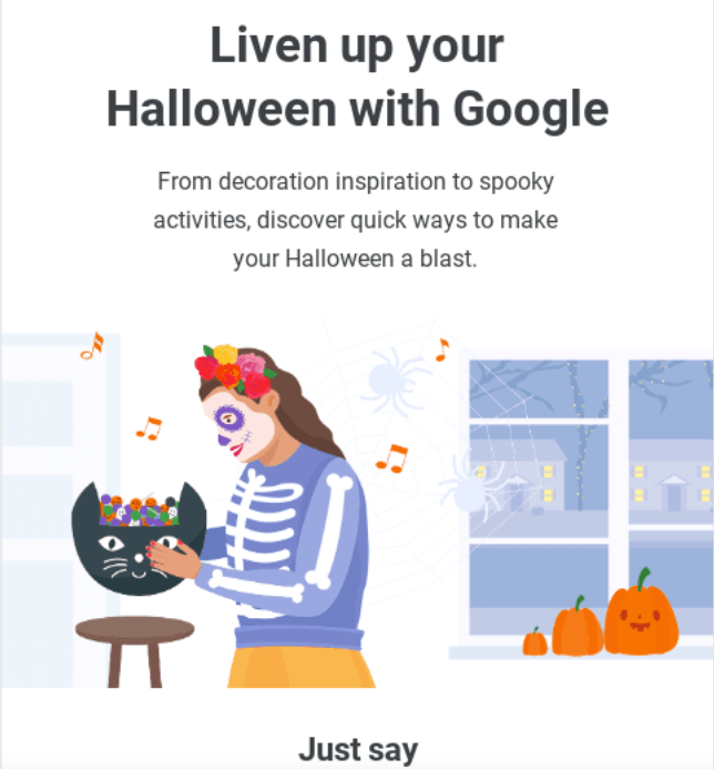 An email about Halloween from Google