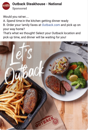 outback social media ad