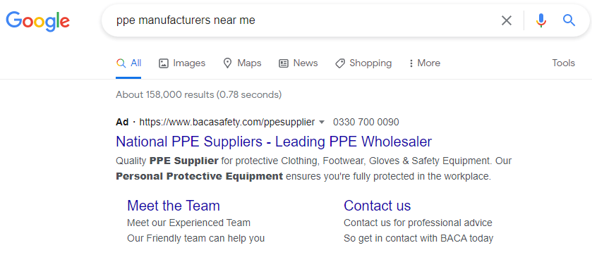 ppc ads lead generation for ppe companies manufacturers