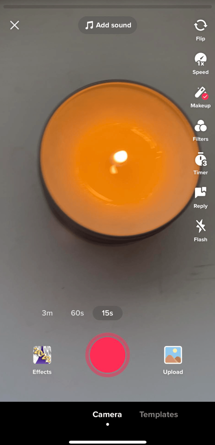 The TikTok video editor interface