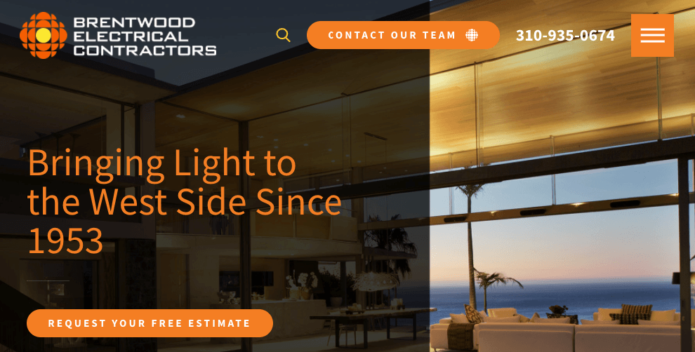 Electrician's website with their design