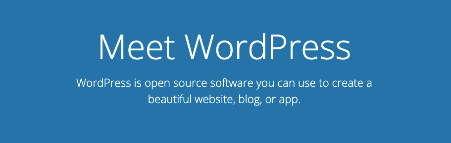 WordPress homepage