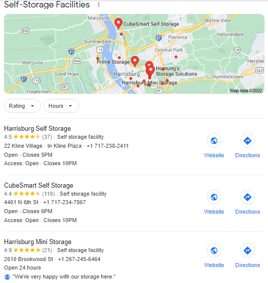 google business profile marketing ideas for storage facilities