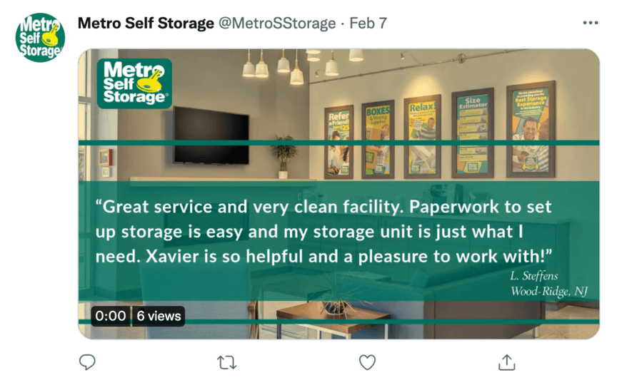 metro self storage twitter post