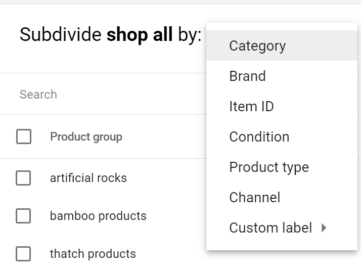 product subdivision